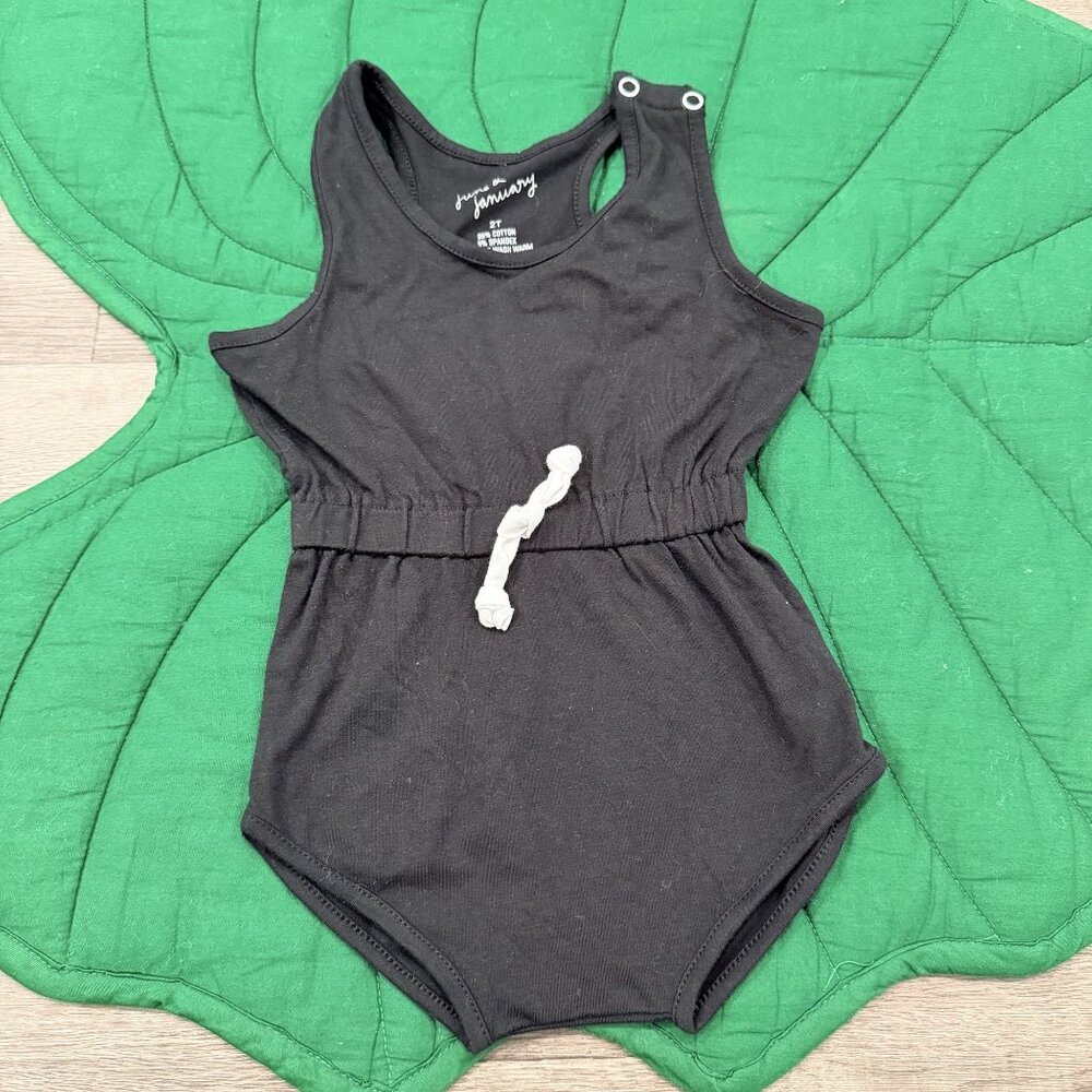 June & January 2T Black Sleeveless Romper